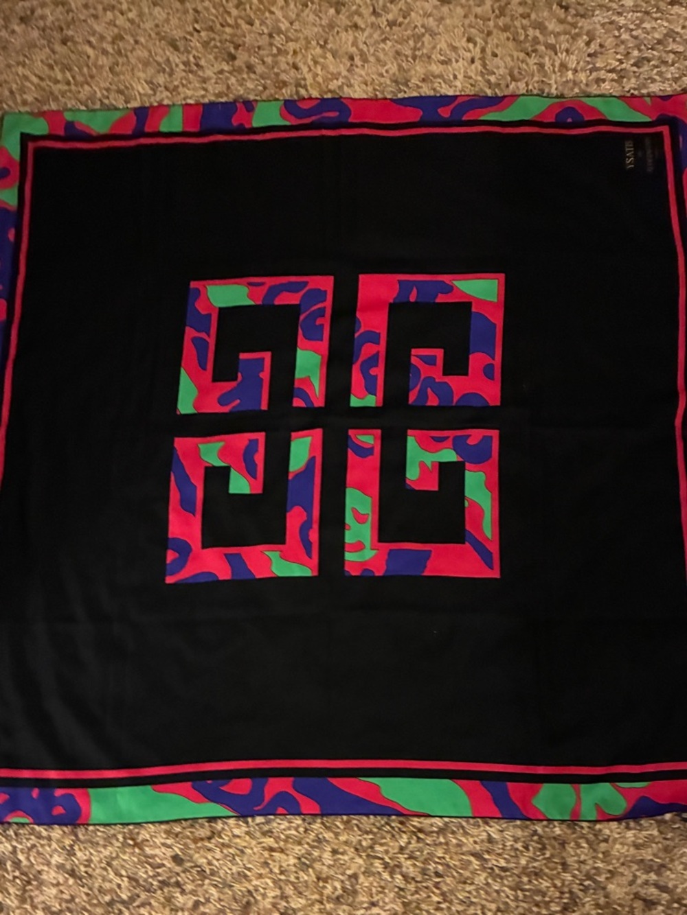 Vintage & Rare 1980s 'Ysatis de Givenchy' Paris Crepe Silk Scarf - Picture 7 of 11